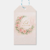 Floral Eid Mubarak – Blush Pink Islamic Gift f ギフトタグ (正面)