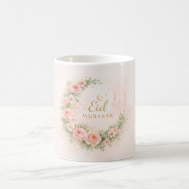 Floral Eid Mubarak Mug – Blush Pink Islamic Gift f コーヒーマグカップ