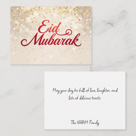 Floral Eid Mubarak Note Card ノートカード (正面/裏面)
