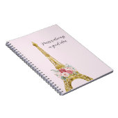 Floral Eiffel Tower Paris is Always A Good Idea ノートブック (右側)