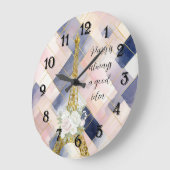 Floral Eiffel Tower Paris is Always A Good Idea ラージ壁時計 (傾斜)