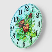 Floral Elegance 10.75" Round Acrylic Wall Clock ラージ壁時計 (傾斜)