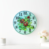 Floral Elegance 10.75" Round Acrylic Wall Clock ラージ壁時計 (ホーム)