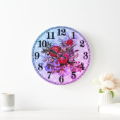 Floral Elegance 10.75" Round Acrylic Wall Clock ラージ壁時計 (ホーム)
