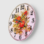 Floral Elegance 10.75" Round Acrylic Wall Clock ラージ壁時計 (傾斜)