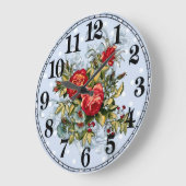 Floral Elegance 10.75" Round Acrylic Wall Clock ラージ壁時計 (傾斜)