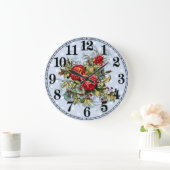 Floral Elegance 10.75" Round Acrylic Wall Clock ラージ壁時計 (ホーム)