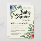 Floral Elegance Baby Shower Invite 招待状 (正面)
