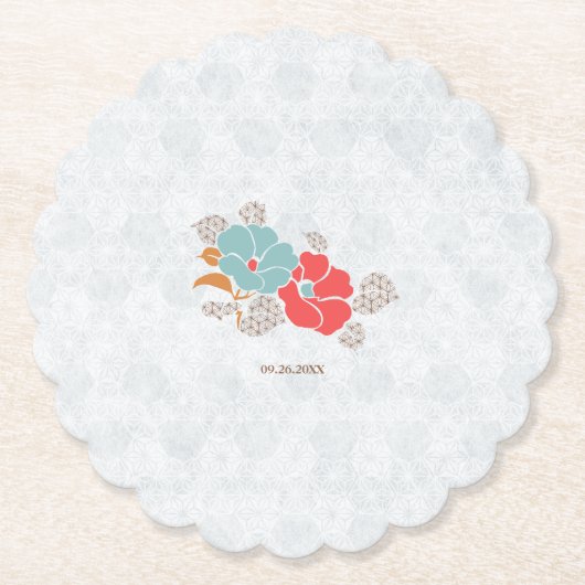 "Floral Elegance" Collection ペーパーコースター (正面)