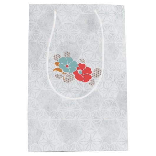 "Floral Elegance" Collection ミディアムペーパーバッグ (正面)