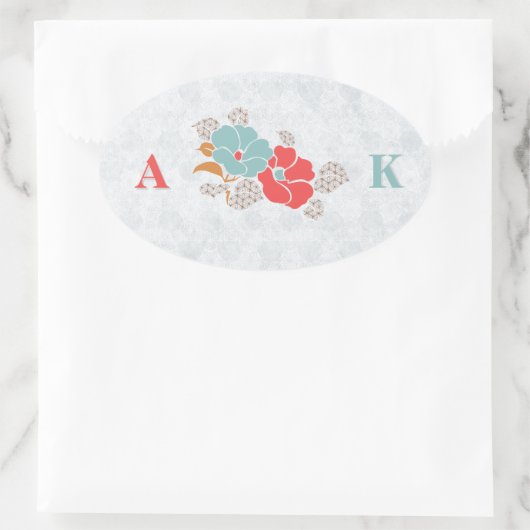 "Floral Elegance" Collection 楕円形シール (バッグ)