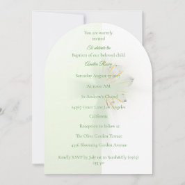 Floral elegance cross baptism invitation  招待状