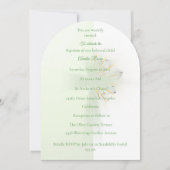 Floral elegance cross baptism invitation  招待状 (正面)