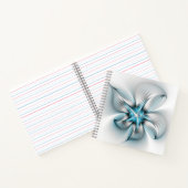 Floral Elegance Modern Abstract Blue Fractal Art ノートブック (内部)