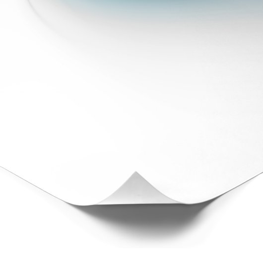 Floral Elegance Modern Abstract Blue Fractal Art ポスター (コーナー)