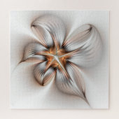 Floral Elegance Modern Abstract Fractal Art ジグソーパズル (横)