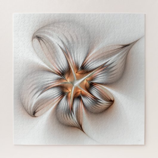 Floral Elegance Modern Abstract Fractal Art ジグソーパズル (縦)