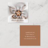 Floral Elegance Modern Abstract Fractal Art スクエア名刺 (正面/裏面)