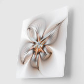Floral Elegance Modern Abstract Fractal Art スクエア壁時計 (傾斜)