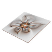 Floral Elegance Modern Abstract Fractal Art タイル (側面)