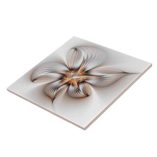 Floral Elegance Modern Abstract Fractal Art タイル (側面)