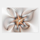 Floral Elegance Modern Abstract Fractal Art ラッピングペーパーシート (正面2)