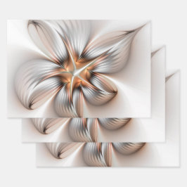 Floral Elegance Modern Abstract Fractal Art ラッピングペーパーシート