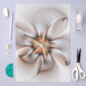 Floral Elegance Modern Abstract Fractal Art 薄葉紙 (クラフト)