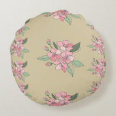 Floral Elegance Pattern ラウンドクッション (裏面)