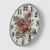 Floral Elegance Round Acrylic Wall Clock ラージ壁時計 (傾斜)