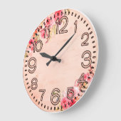Floral Elegance Round Acrylic Wall Clock ラージ壁時計 (傾斜)