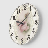 Floral Elegance Round Acrylic Wall Clock ラージ壁時計 (傾斜)