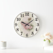 Floral Elegance Round Acrylic Wall Clock ラージ壁時計 (ホーム)
