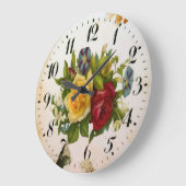 Floral Elegance Round Acrylic Wall Clock ラージ壁時計 (傾斜)