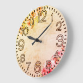 Floral Elegance Round Acrylic Wall Clock ラージ壁時計 (傾斜)