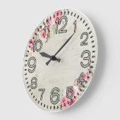 Floral Elegance Round Acrylic Wall Clock ラージ壁時計 (傾斜)