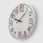 Floral Elegance Round Acrylic Wall Clock ラージ壁時計 (傾斜)