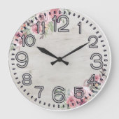 Floral Elegance Round Acrylic Wall Clock ラージ壁時計 (正面)