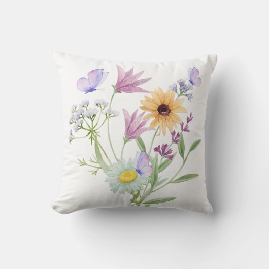 Floral Elegance Tee – Soft Pastel Blooms  クッション (正面)