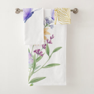 Floral Elegance Tee – Soft Pastel Blooms  バスタオルセット