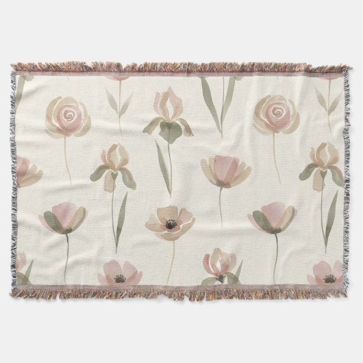 Floral Elegance Throw Blanket スローブランケット (正面)
