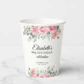 Floral elegant 90th birthday party  紙コップ (裏面)