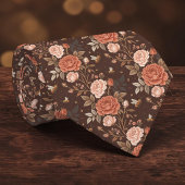Floral Elegant Bee Pattern Custom Necktie ネクタイ