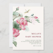 Floral elegant blooming baby shower 招待状 (正面)