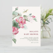 Floral elegant blooming baby shower 招待状 (スタンド正面)