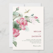 Floral elegant blooming wedding 招待状 (正面)