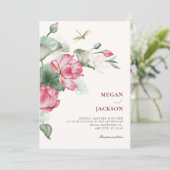 Floral elegant blooming wedding 招待状 (スタンド正面)