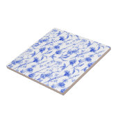 Floral Elegant Blue Flowers Ceramic Tile タイル (側面)