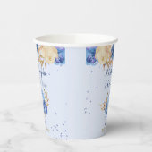 Floral Elegant Blue Pumpkin Baby Shower 紙コップ (左)
