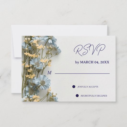 Floral Elegant Classic Wedding RSVP (正面)